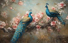 3D обои с рисунком птицы Design Studio 3D Chinoiserie birds AG-CB-011