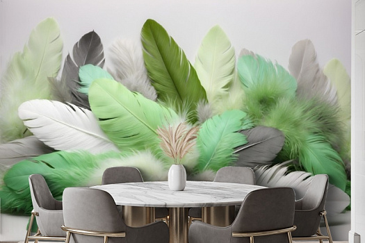 Фотообои в интерьере артикул AG-FT-020, Feathers, Design Studio 3D