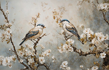 3D обои с рисунком птицы Design Studio 3D Chinoiserie birds AG-CB-012